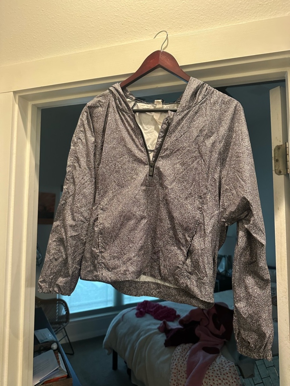 lululemon athletica Speckled Hooded Jacket in Black and White